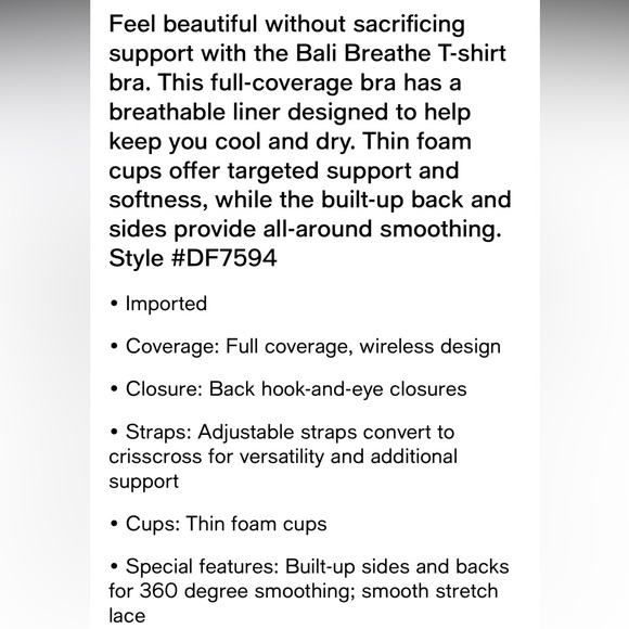 🌿🦋 Bali Breathe Wireless T Shirt White Lace Women's Bra - Picture 10 of 10